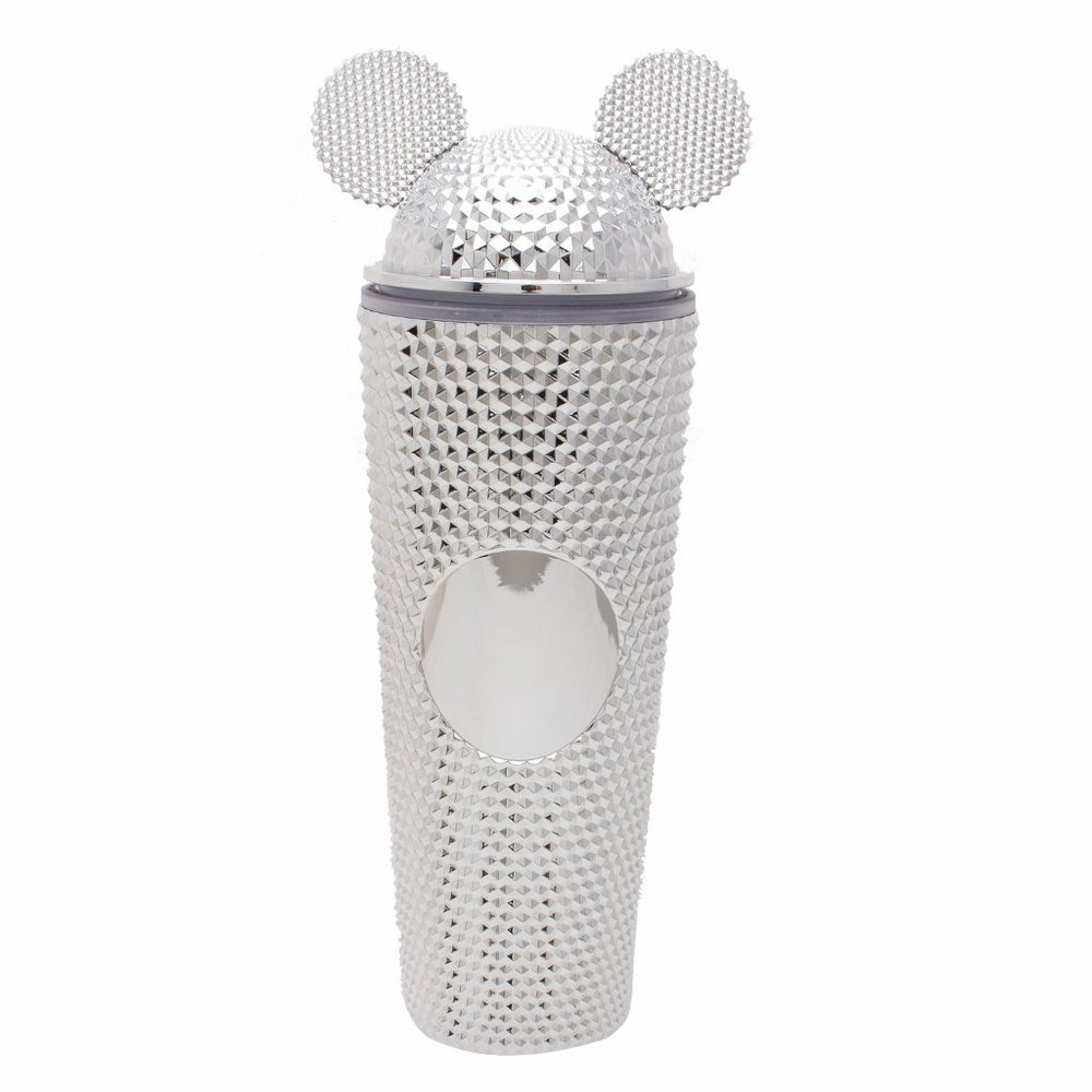 Diona J Cute Ear Tumbler With Straw And Lid Silver